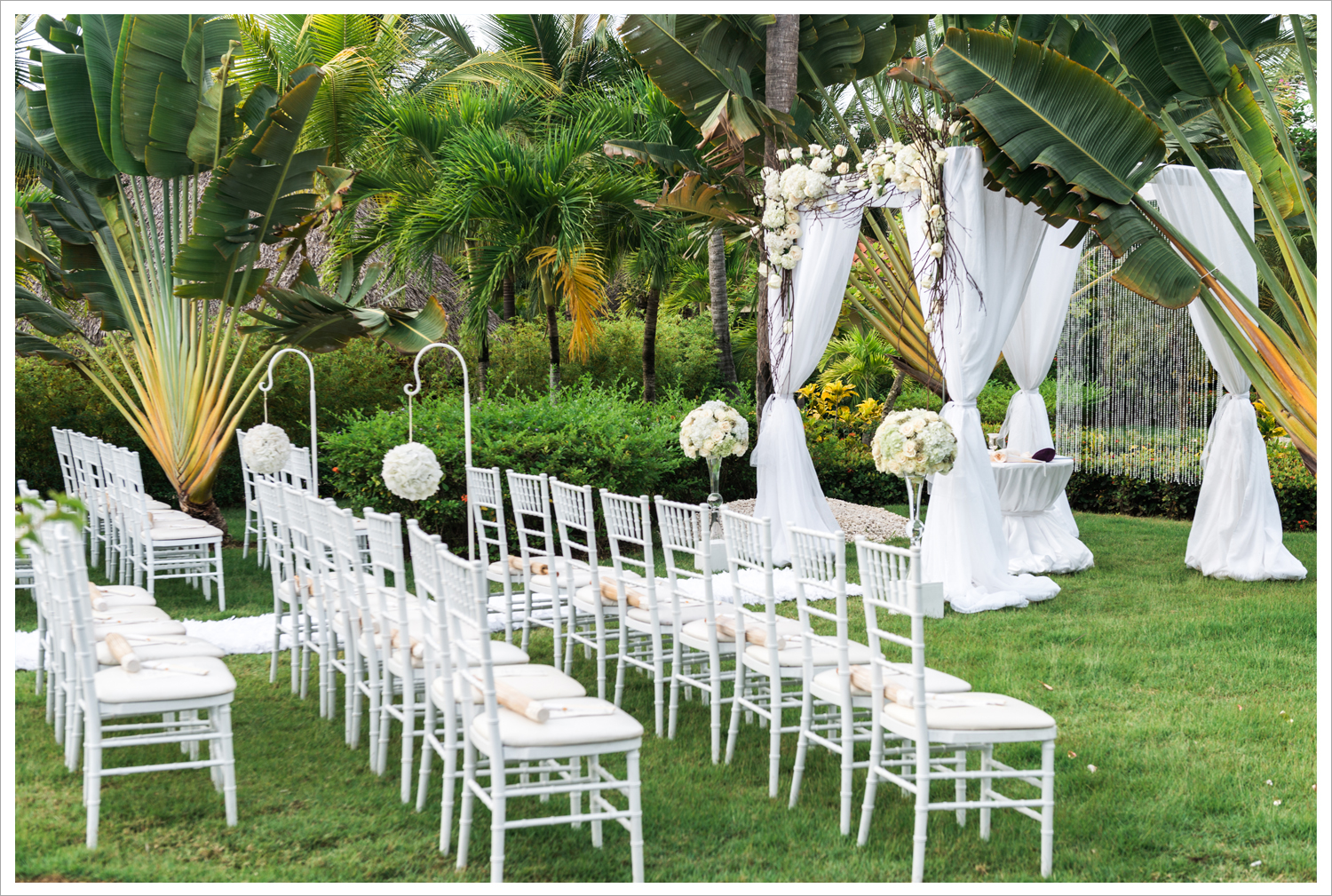 Wedding ceremony setup at Paradisus PalmaReal Dominican Republic